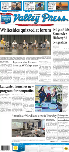 Cover of Antelope Valley Press