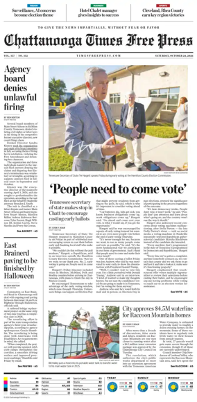 Cover of Chattanooga Times Free Press
