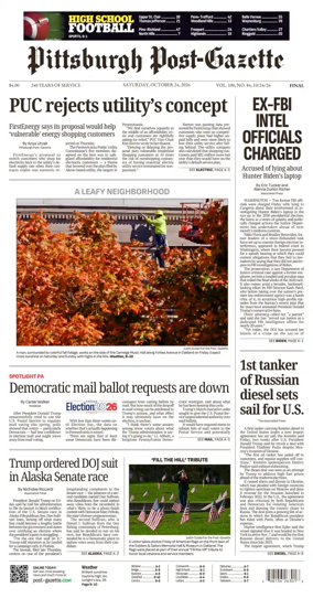 Cover of Pittsburgh Post-Gazette