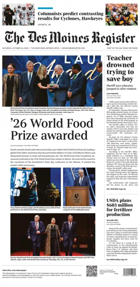 Cover of The Des Moines Register