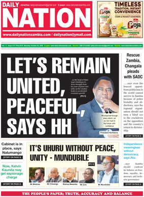 Cover of Daily Nation Newspaper