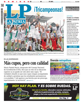 Cover of La Patria (Colombia)
