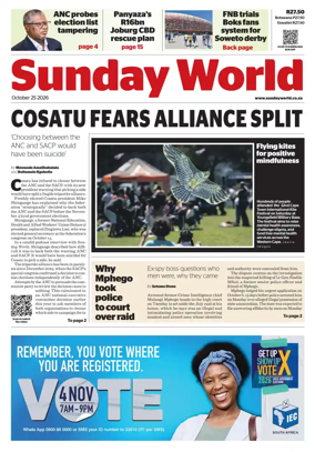 Cover of Sunday World (South Africa)