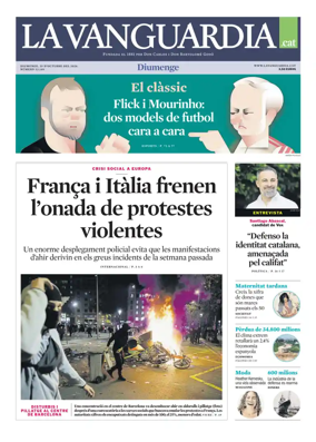 Cover of La Vanguardia (Catala)