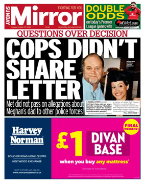 Cover of Sunday Mirror (Northern Ireland)