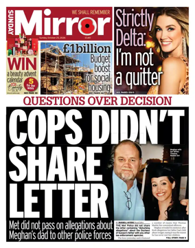 Cover of Sunday Mirror