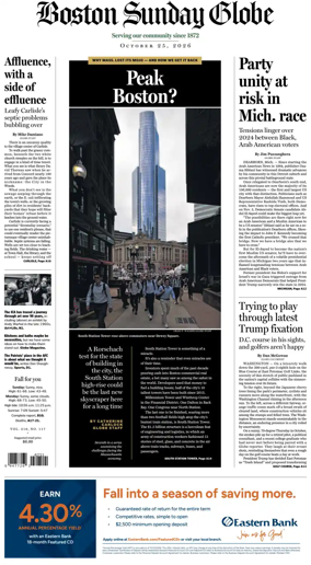Cover of Boston Sunday Globe