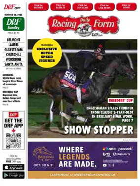 Cover of Daily Racing Form National Digital Edition