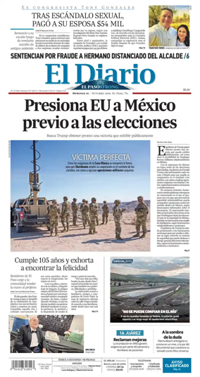 Cover of El Diario de El Paso