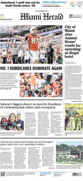 Cover of Miami Herald (Sunday)