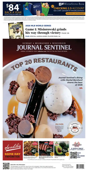 Cover of Milwaukee Journal Sentinel