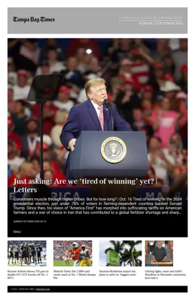 Cover of Tampa Bay Times TFP