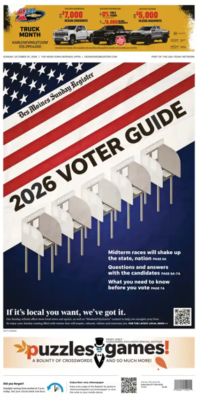 Cover of The Des Moines Register
