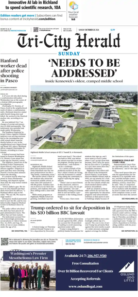 Cover of Tri-City Herald (Sunday)