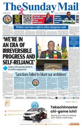 Cover of The Sunday Mail (Zimbabwe)