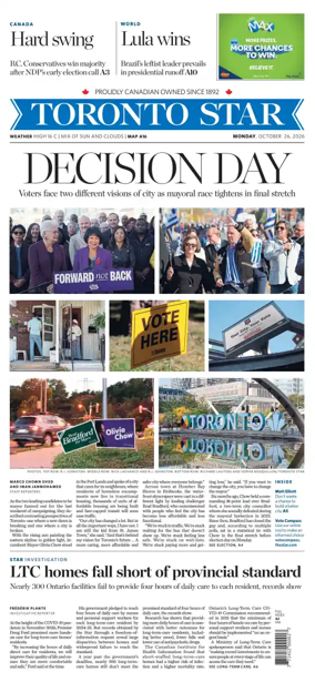 Cover of Toronto Star