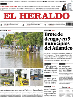 Cover of El Heraldo (Colombia)