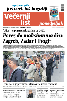 Cover of Vecernji list - Hrvatska