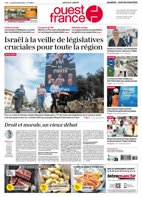 Cover of Ouest-France (Quimper Centre-Finistere)