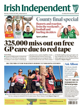 Cover of Irish Independent