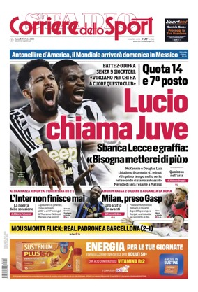 Cover of Corriere dello Sport