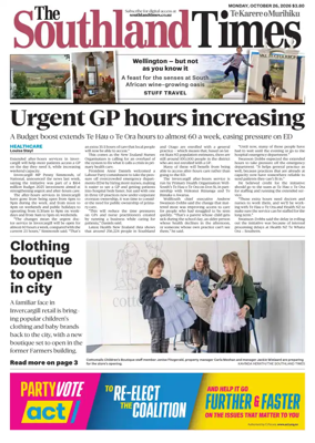 Cover of The Southland Times