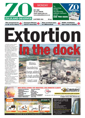 Cover of Zululand Observer - Monday