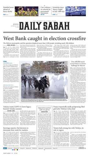 Cover of Daily Sabah (Turkey)