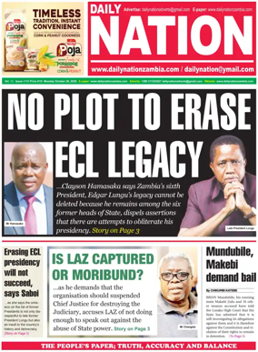 Cover of Daily Nation Newspaper