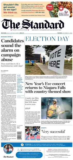 Cover of The Standard (St. Catharines)