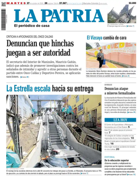 Cover of La Patria (Colombia)
