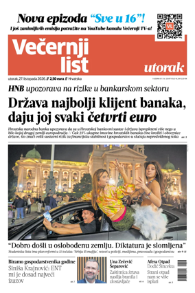 Cover of Vecernji list - Hrvatska