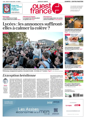 Cover of Ouest-France (Quimper Centre-Finistere)