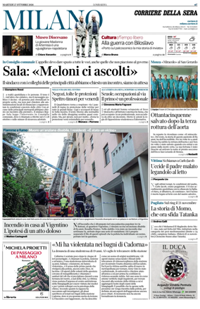 Cover of Corriere della Sera (Milano)