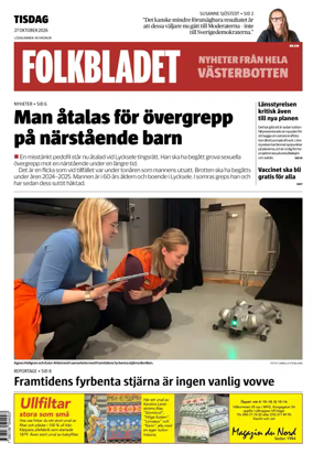 Cover of Folkbladet Vasterbotten