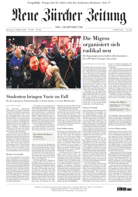 Cover of Neue Zurcher Zeitung