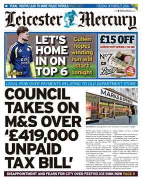 Cover of Leicester Mercury