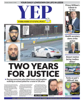 Cover of Yorkshire Evening Post