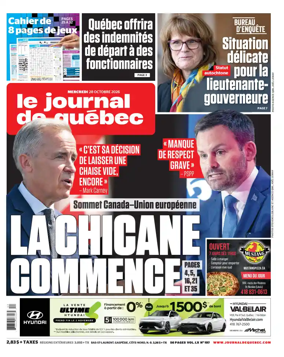 Cover of Le Journal de Quebec