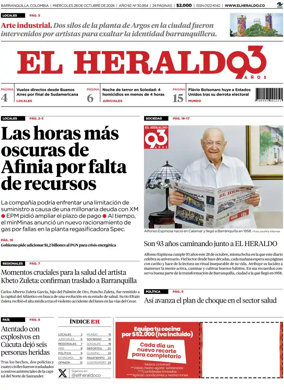 Cover of El Heraldo (Colombia)
