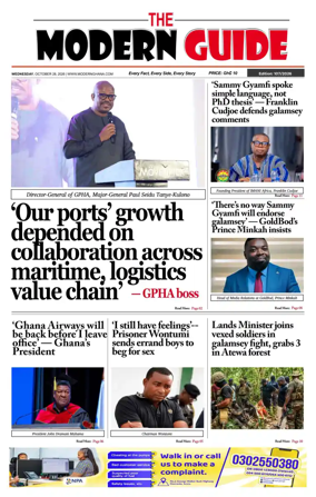 Cover of The Modern Guide Newspaper (Ghana)
