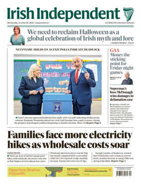 Cover of Irish Independent