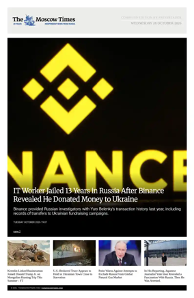 Cover of The Moscow Times - English