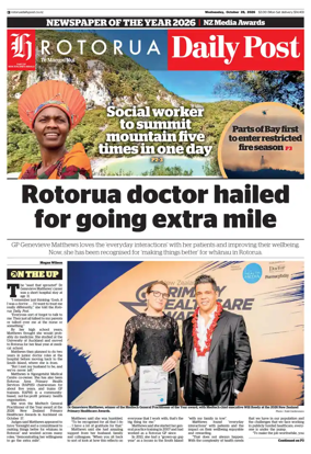 Cover of Rotorua Daily Post
