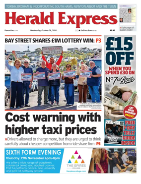 Cover of Herald Express (Torbay Brixham & South Hams Edition)