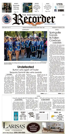Cover of Porterville Recorder