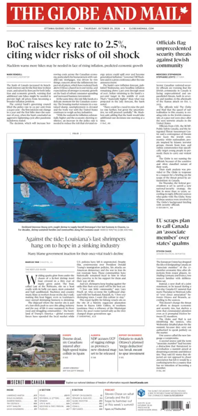 Cover of The Globe and Mail (Ottawa/Quebec Edition)