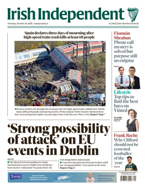 Cover of Irish Independent