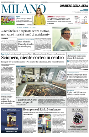 Cover of Corriere della Sera (Milano)