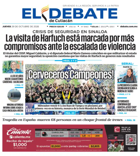 Cover of El Debate de Culiacan